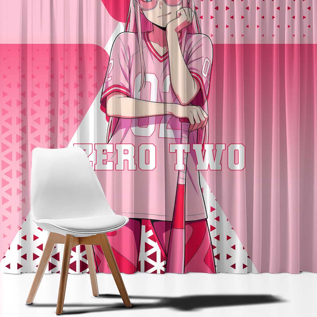 Zero Two Window Curtain Retro Baseball Anime Style
