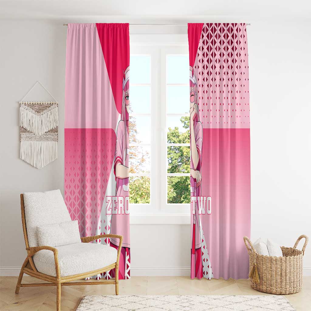 Zero Two Window Curtain Retro Baseball Anime Style