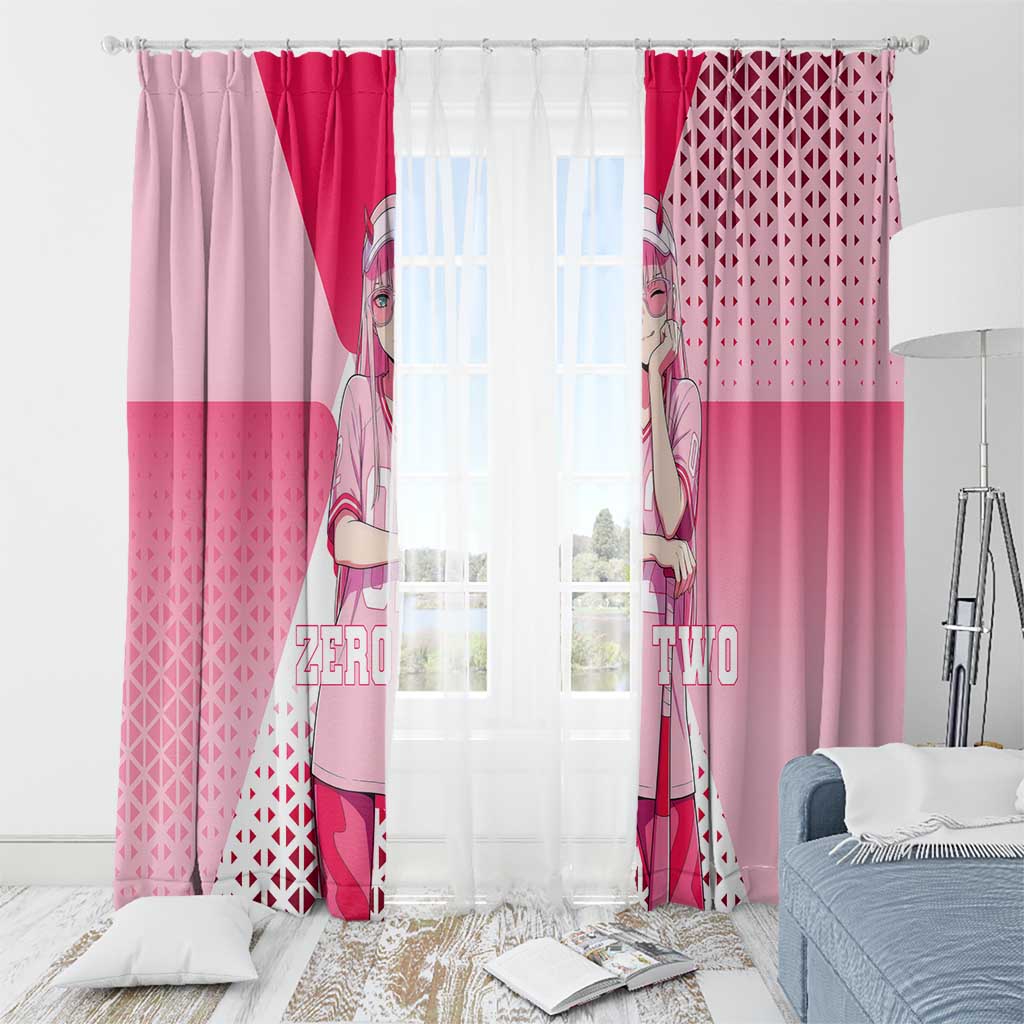 Zero Two Window Curtain Retro Baseball Anime Style