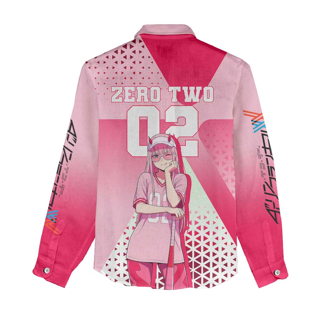 Zero Two Women Casual Shirt Retro Baseball Anime Style