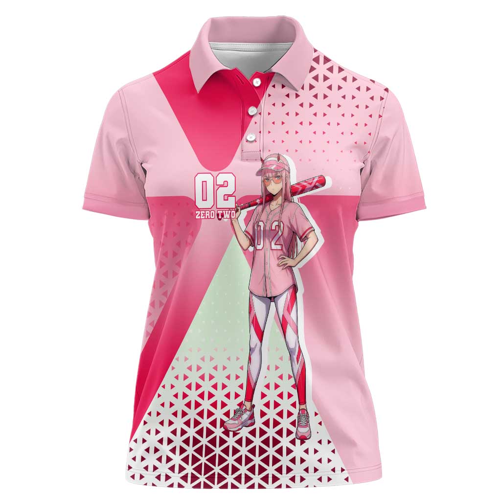 Zero Two Women Polo Shirt Retro Baseball Anime Style