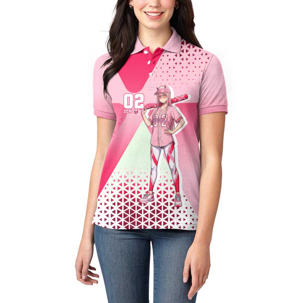 Zero Two Women Polo Shirt Retro Baseball Anime Style