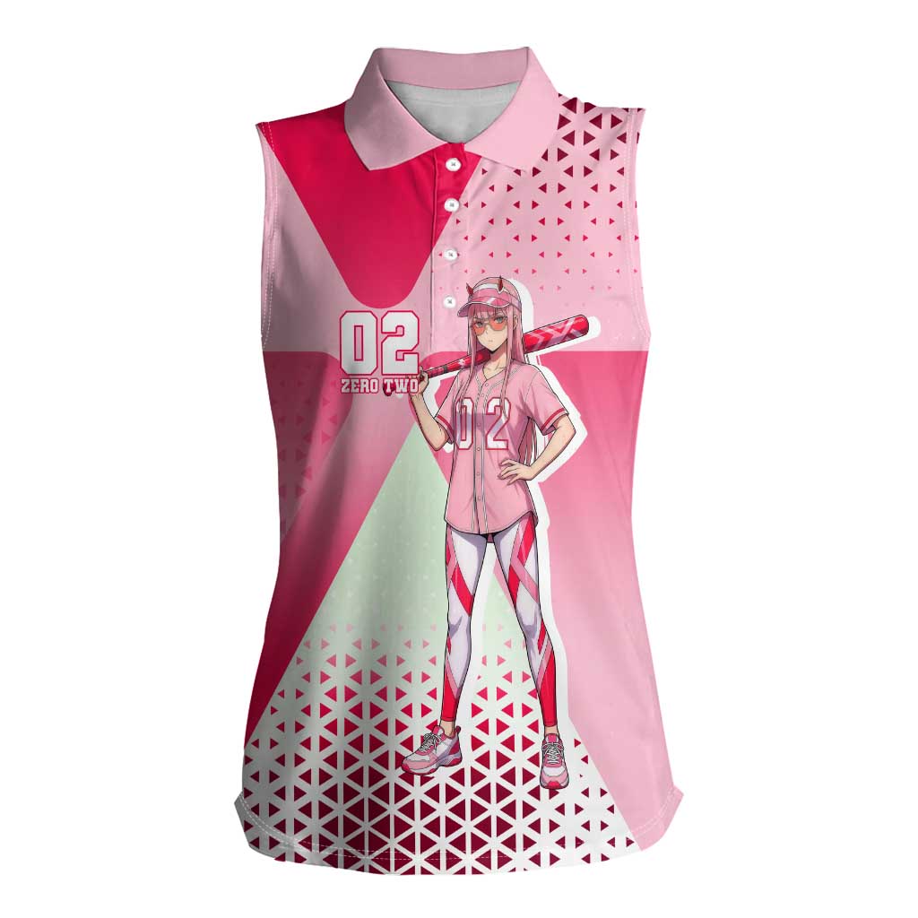 Zero Two Women Sleeveless Polo Shirt Retro Baseball Anime Style