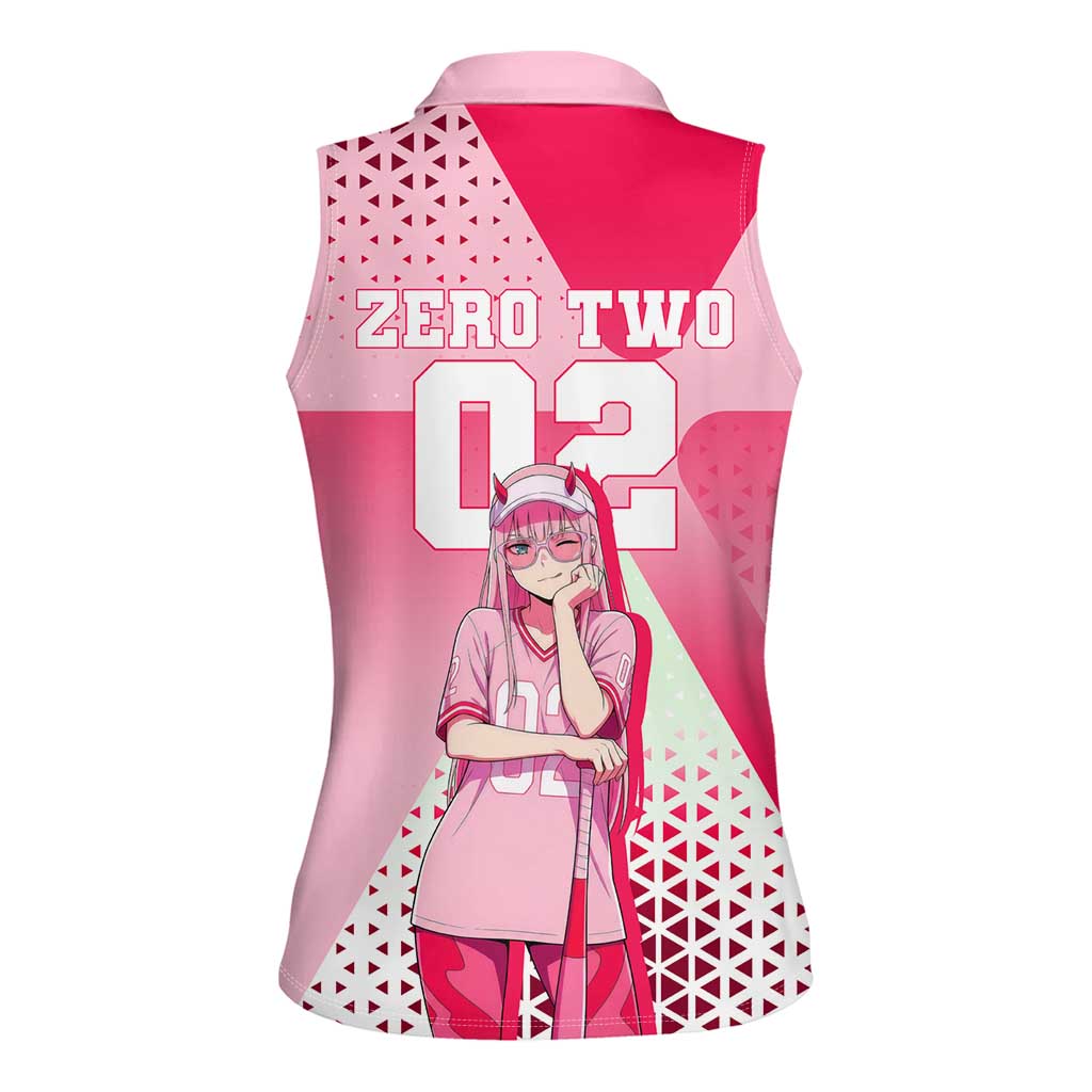 Zero Two Women Sleeveless Polo Shirt Retro Baseball Anime Style