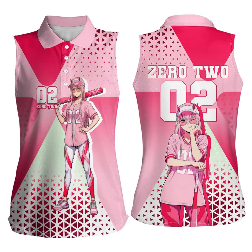 Zero Two Women Sleeveless Polo Shirt Retro Baseball Anime Style