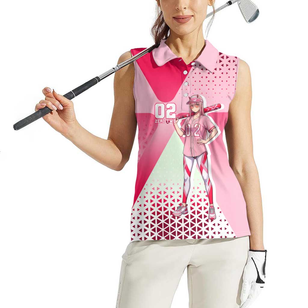 Zero Two Women Sleeveless Polo Shirt Retro Baseball Anime Style