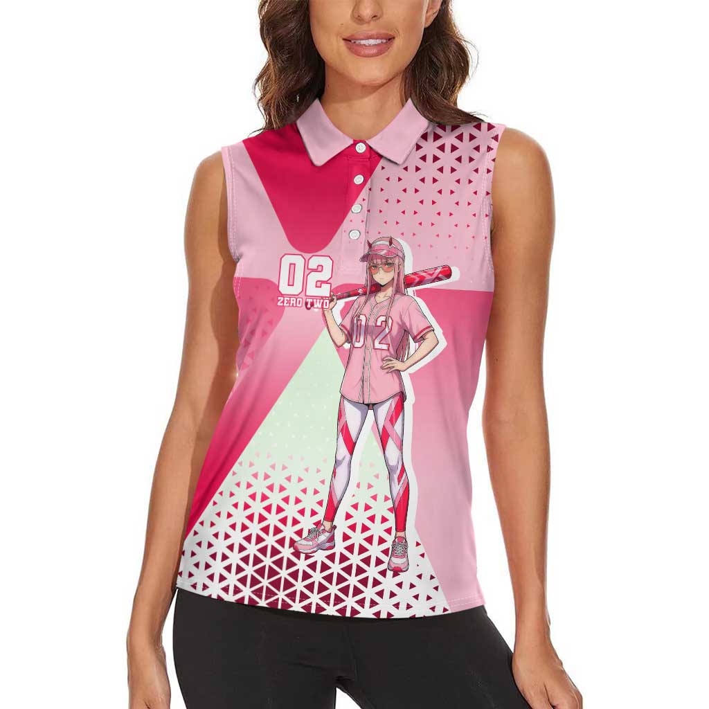Zero Two Women Sleeveless Polo Shirt Retro Baseball Anime Style