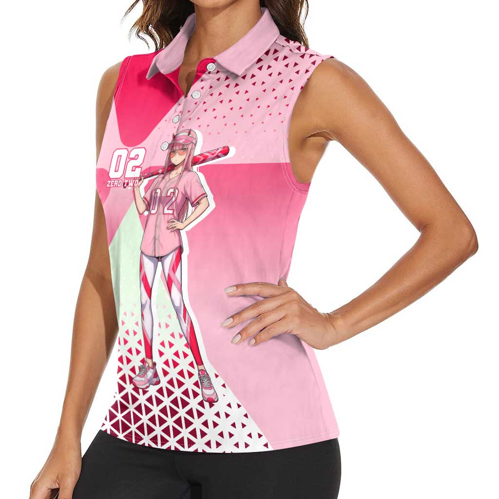Zero Two Women Sleeveless Polo Shirt Retro Baseball Anime Style