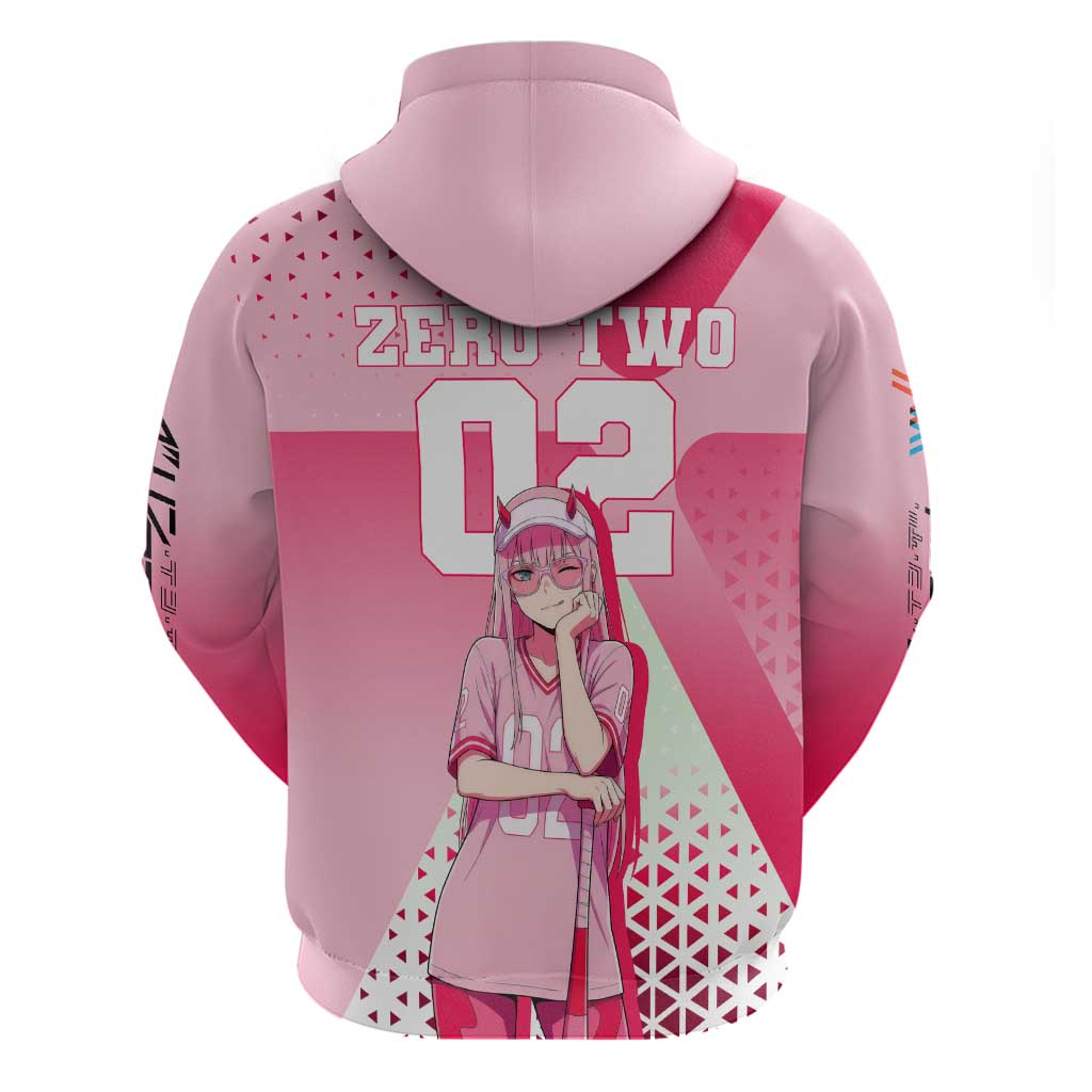Zero Two Zip Hoodie Retro Baseball Anime Style
