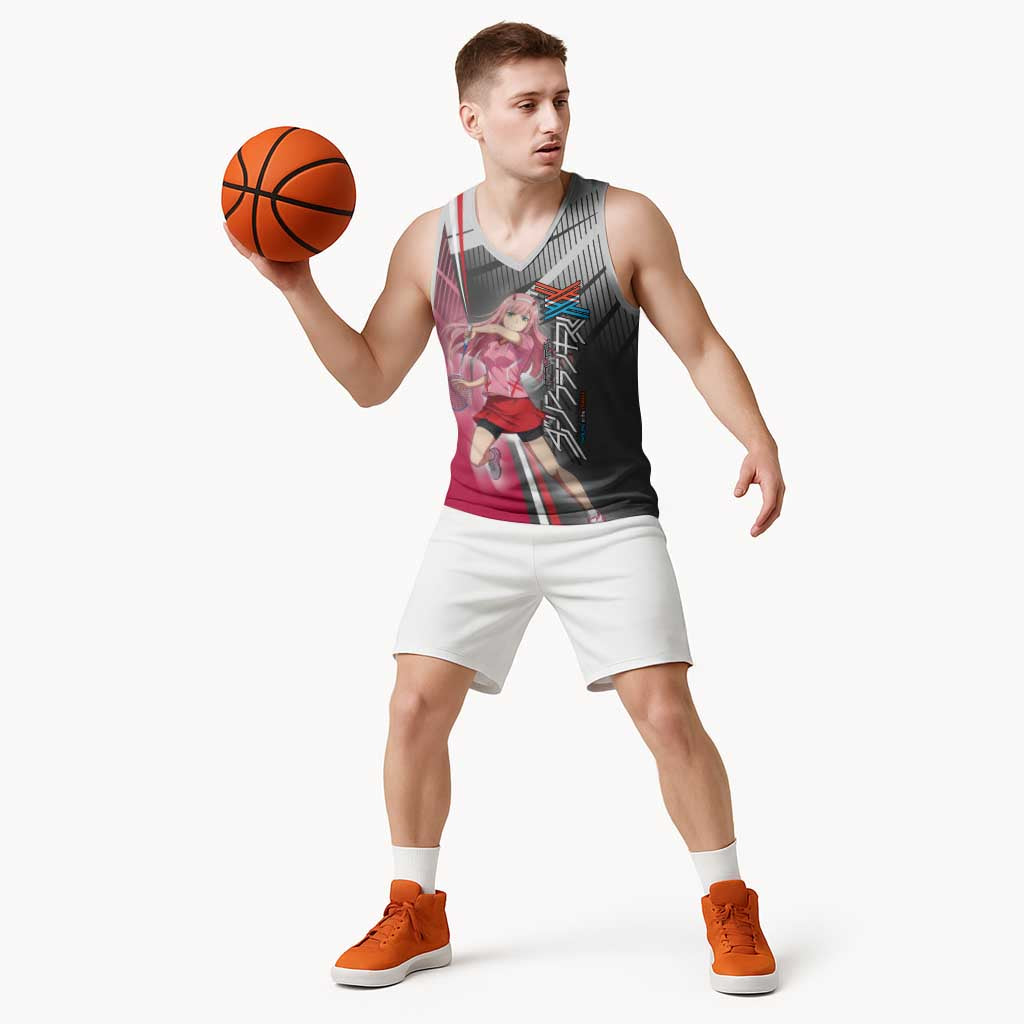Zero Two Basketball Jersey Sci-Fi Anime Sports Crossover Style