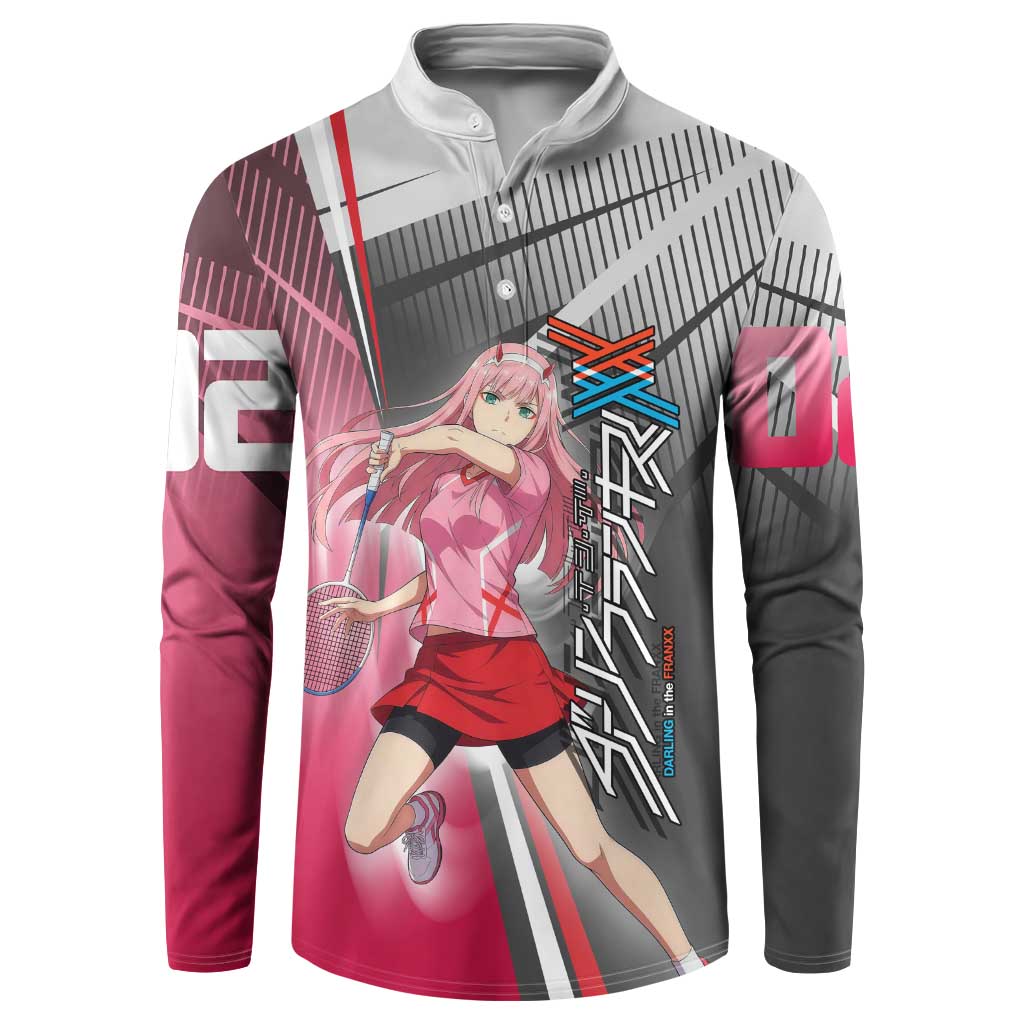 Zero Two Button Sweatshirt Sci-Fi Anime Sports Crossover Style
