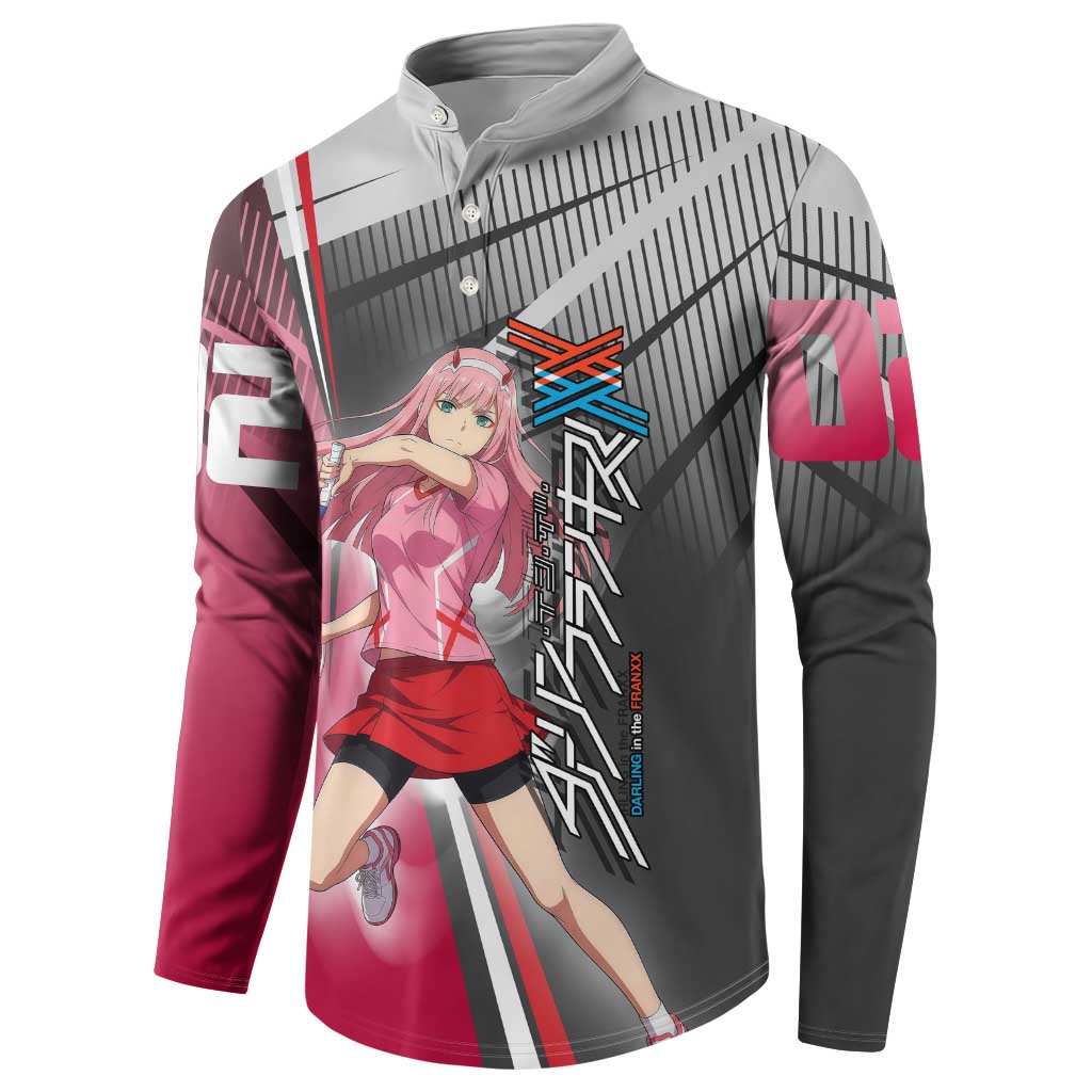 Zero Two Button Sweatshirt Sci-Fi Anime Sports Crossover Style