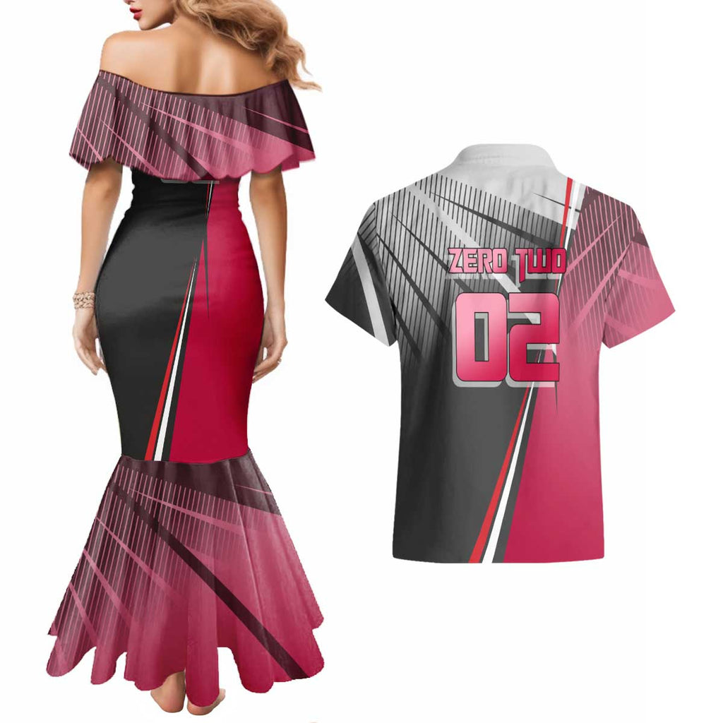 Zero Two Couples Matching Mermaid Dress and Hawaiian Shirt Sci-Fi Anime Sports Crossover Style