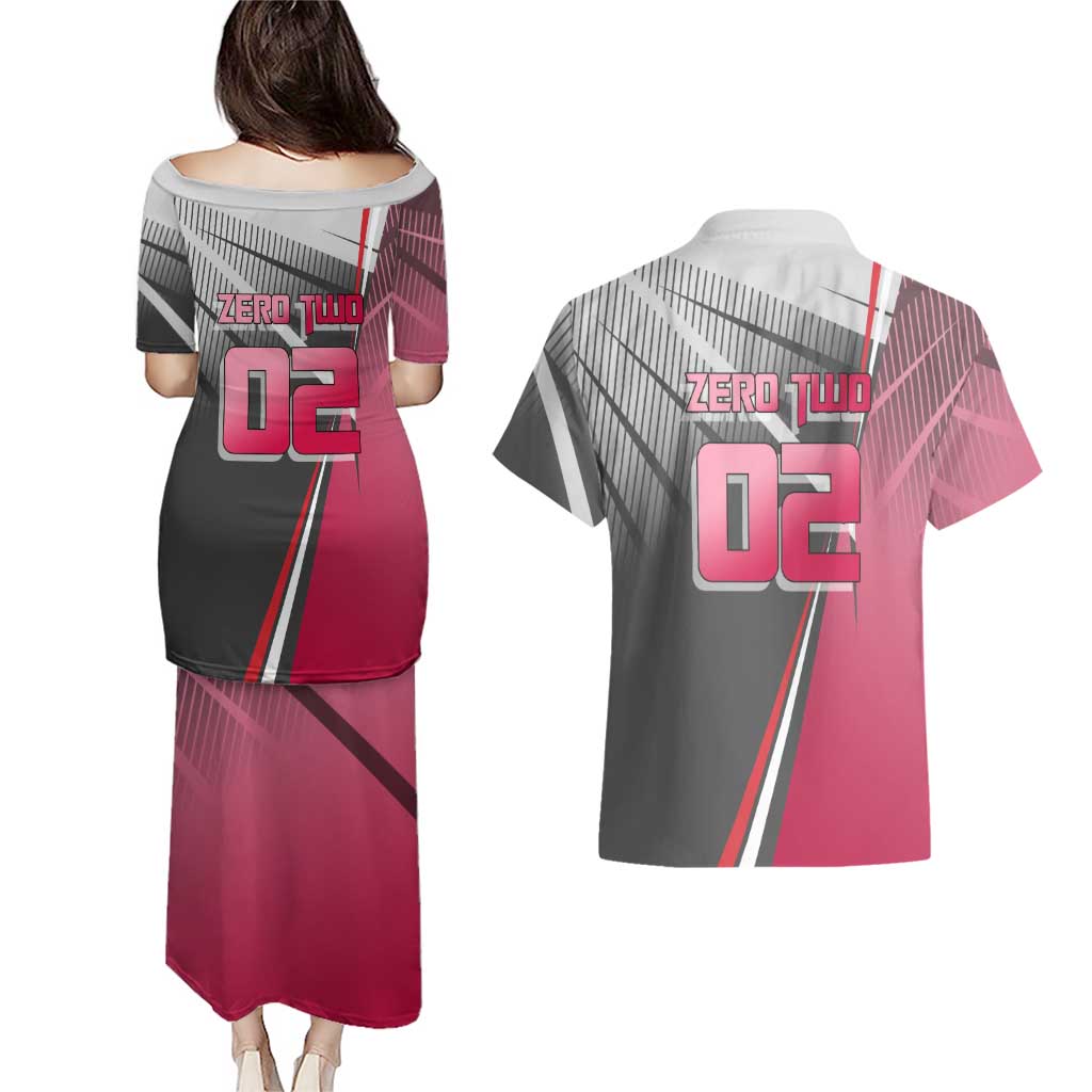 Zero Two Couples Matching Puletasi and Hawaiian Shirt Sci-Fi Anime Sports Crossover Style