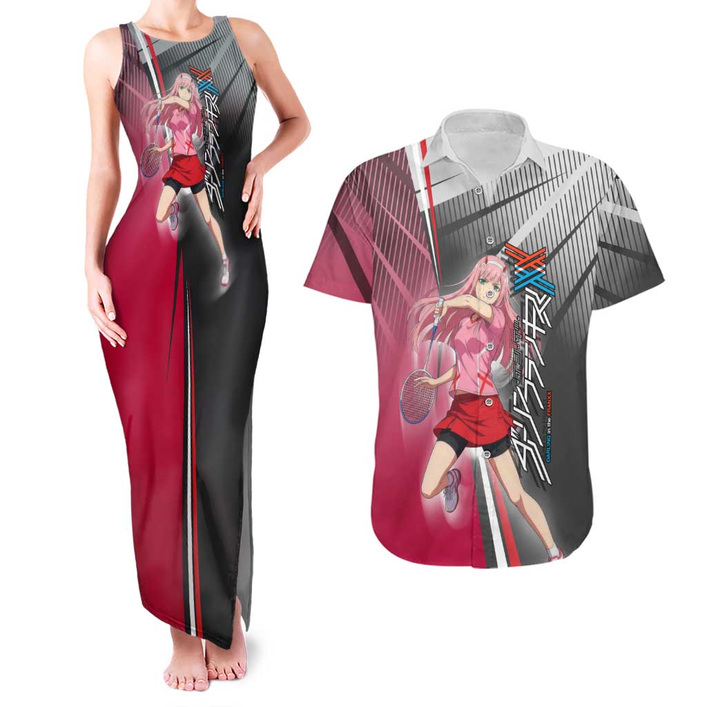 Zero Two Couples Matching Tank Maxi Dress and Hawaiian Shirt Sci-Fi Anime Sports Crossover Style
