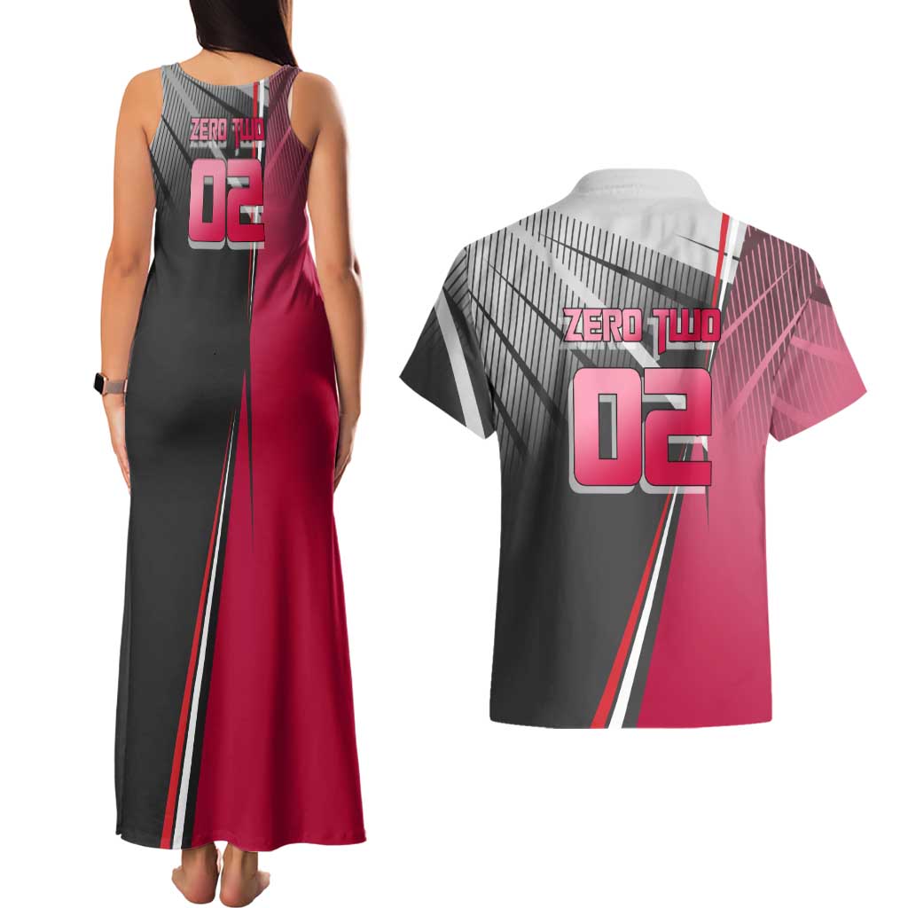 Zero Two Couples Matching Tank Maxi Dress and Hawaiian Shirt Sci-Fi Anime Sports Crossover Style