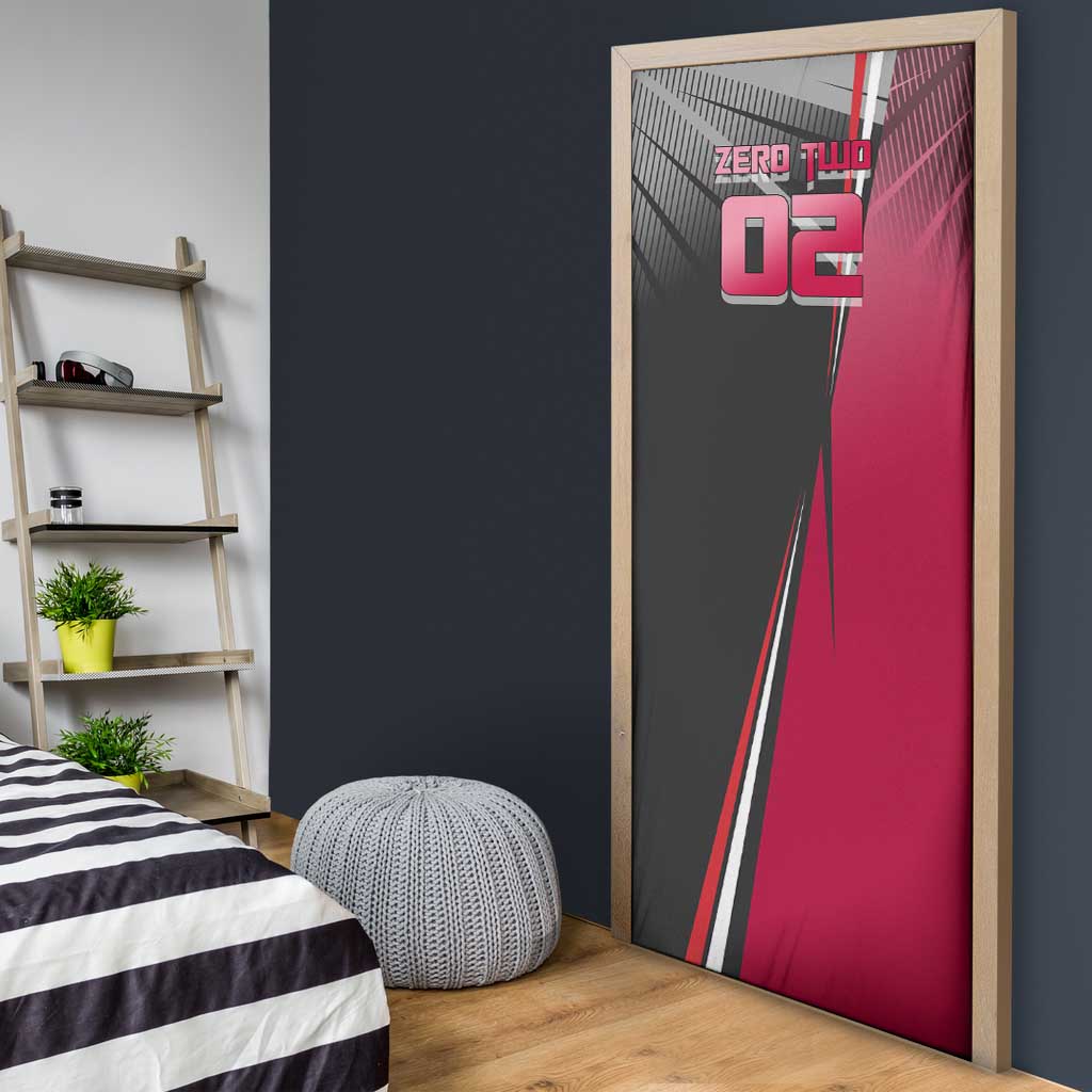 Zero Two Door Cover Sci-Fi Anime Sports Crossover Style