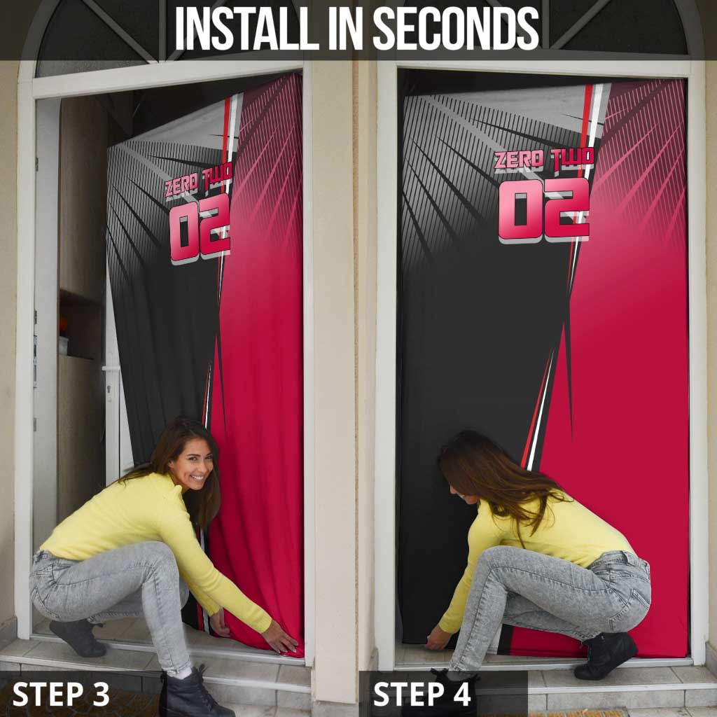Zero Two Door Cover Sci-Fi Anime Sports Crossover Style