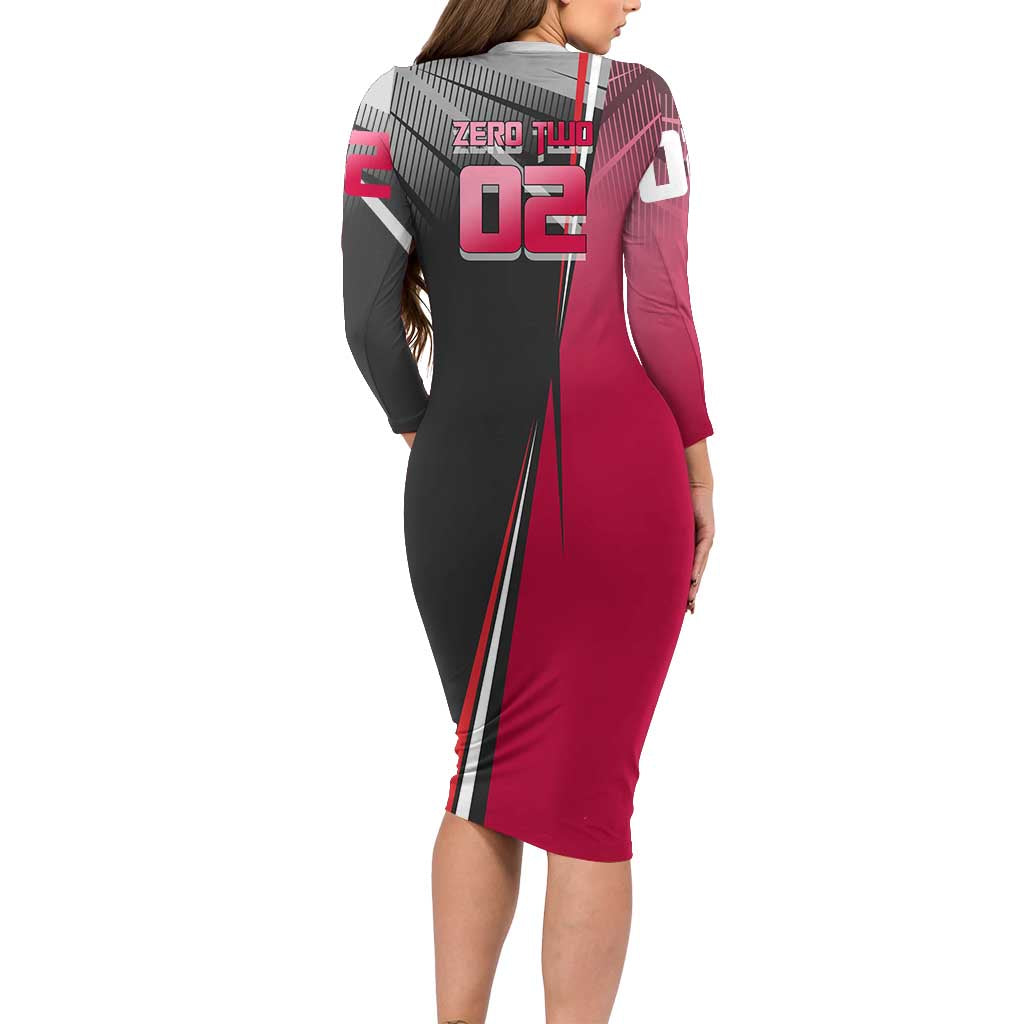Zero Two Family Matching Long Sleeve Bodycon Dress and Hawaiian Shirt Sci-Fi Anime Sports Crossover Style