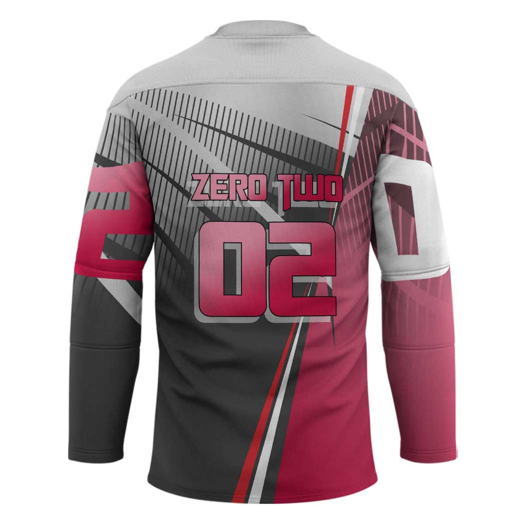 Zero Two Hockey Jersey Sci-Fi Anime Sports Crossover Style