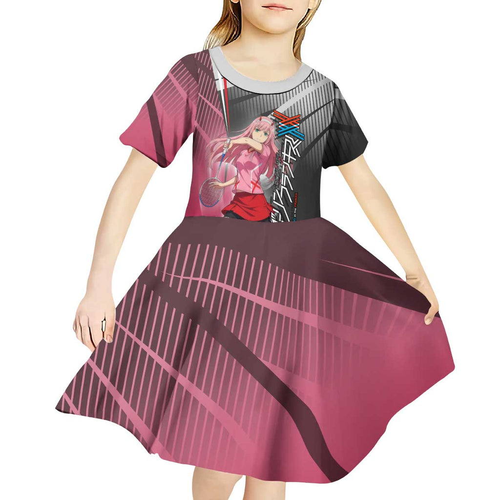 Zero Two Kid Short Sleeve Dress Sci-Fi Anime Sports Crossover Style