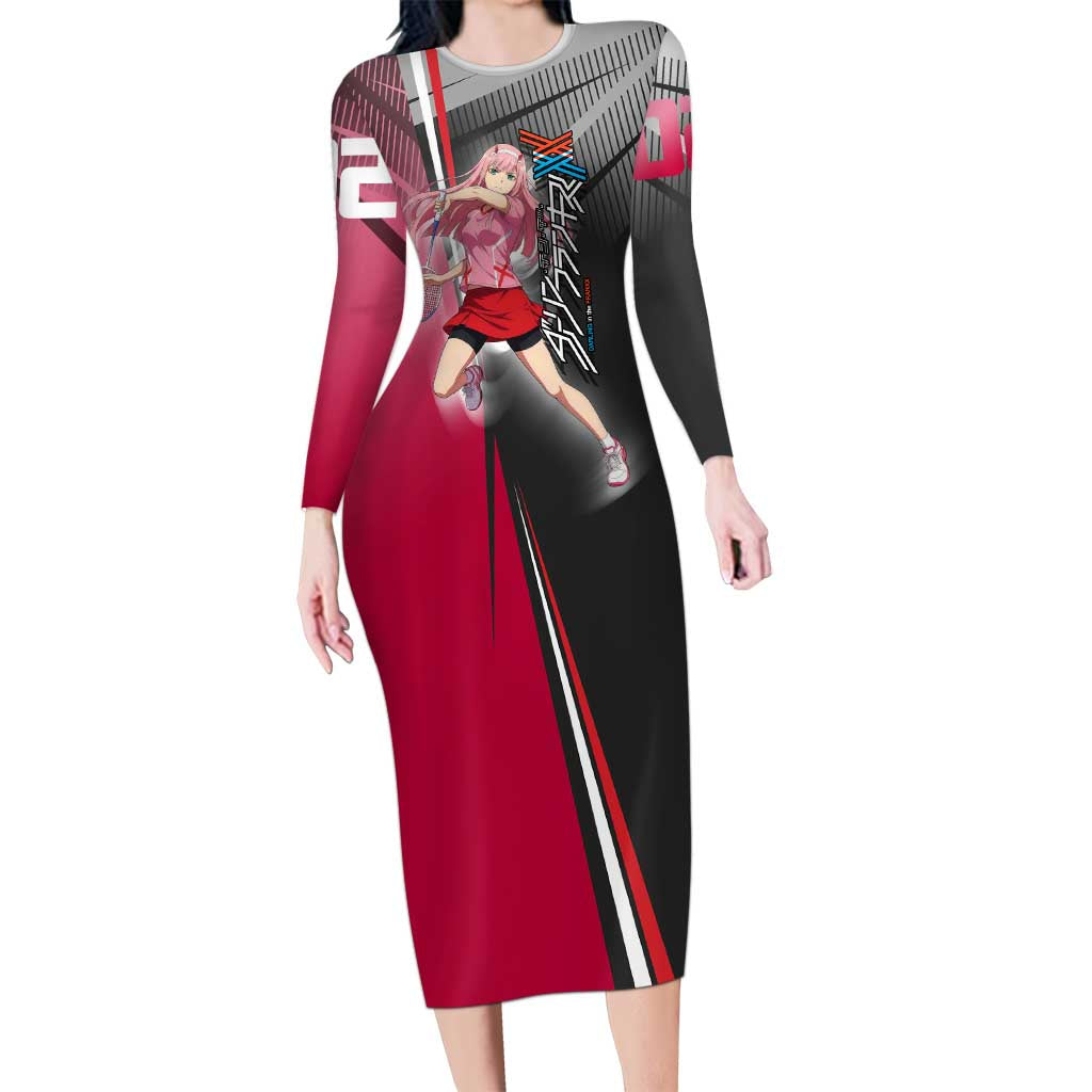 Zero Two Long Sleeve Bodycon Dress Sci-Fi Anime Sports Crossover Style