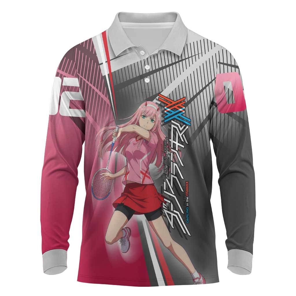Zero Two Long Sleeve Polo Shirt Sci-Fi Anime Sports Crossover Style