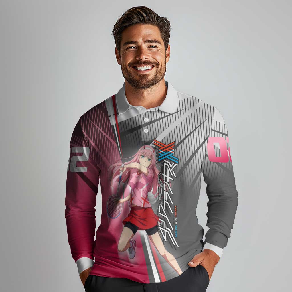 Zero Two Long Sleeve Polo Shirt Sci-Fi Anime Sports Crossover Style