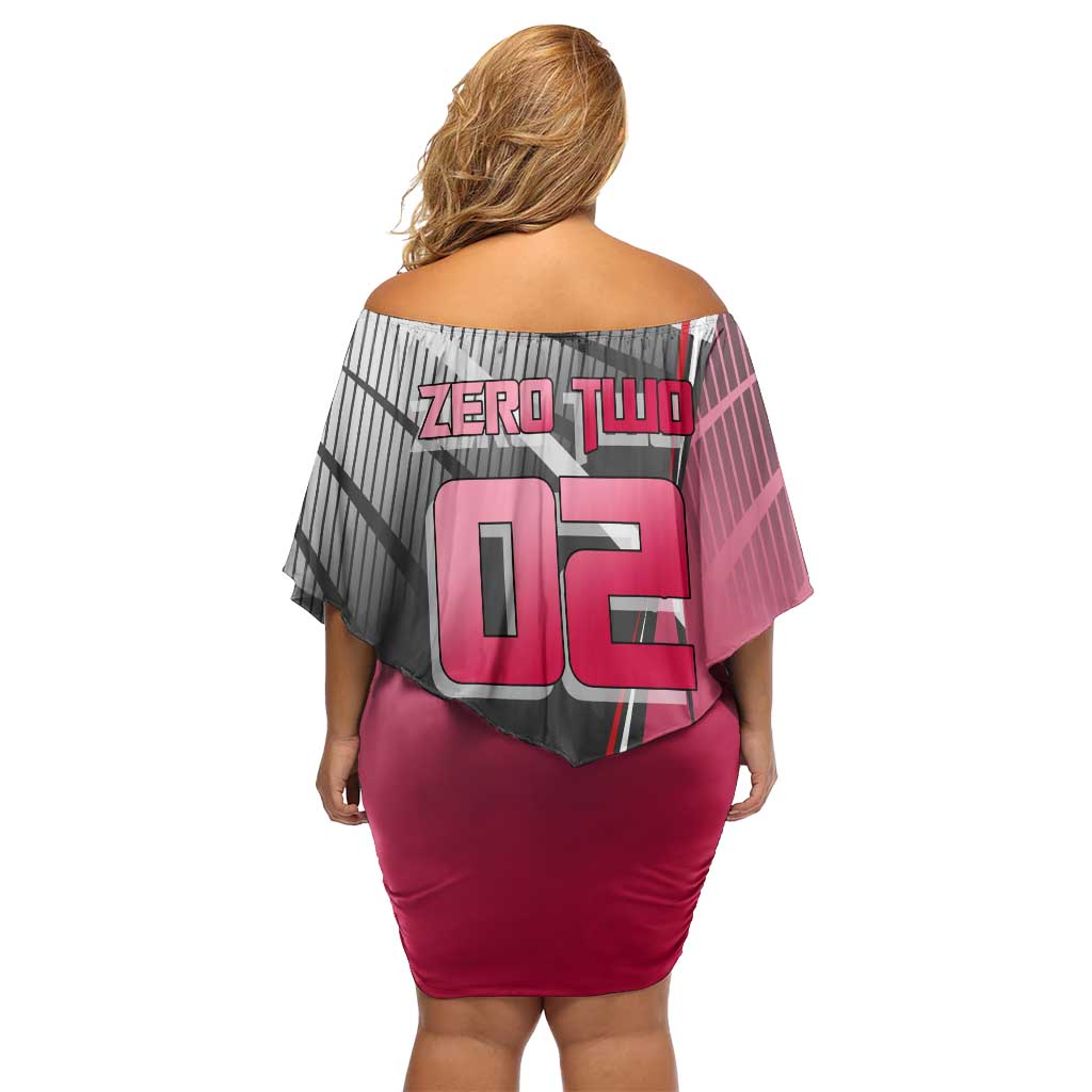Zero Two Off Shoulder Short Dress Sci-Fi Anime Sports Crossover Style