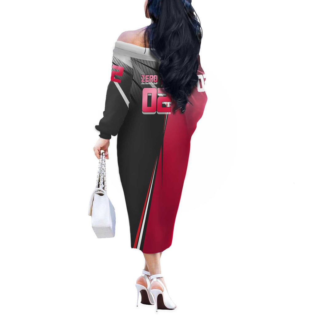 Zero Two Off The Shoulder Long Sleeve Dress Sci-Fi Anime Sports Crossover Style