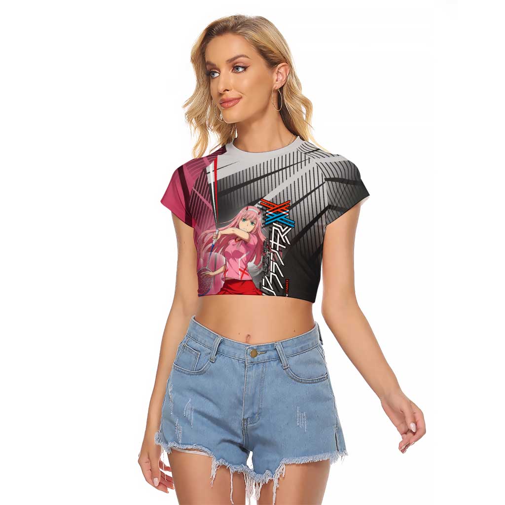 Zero Two Raglan Cropped T Shirt Sci-Fi Anime Sports Crossover Style