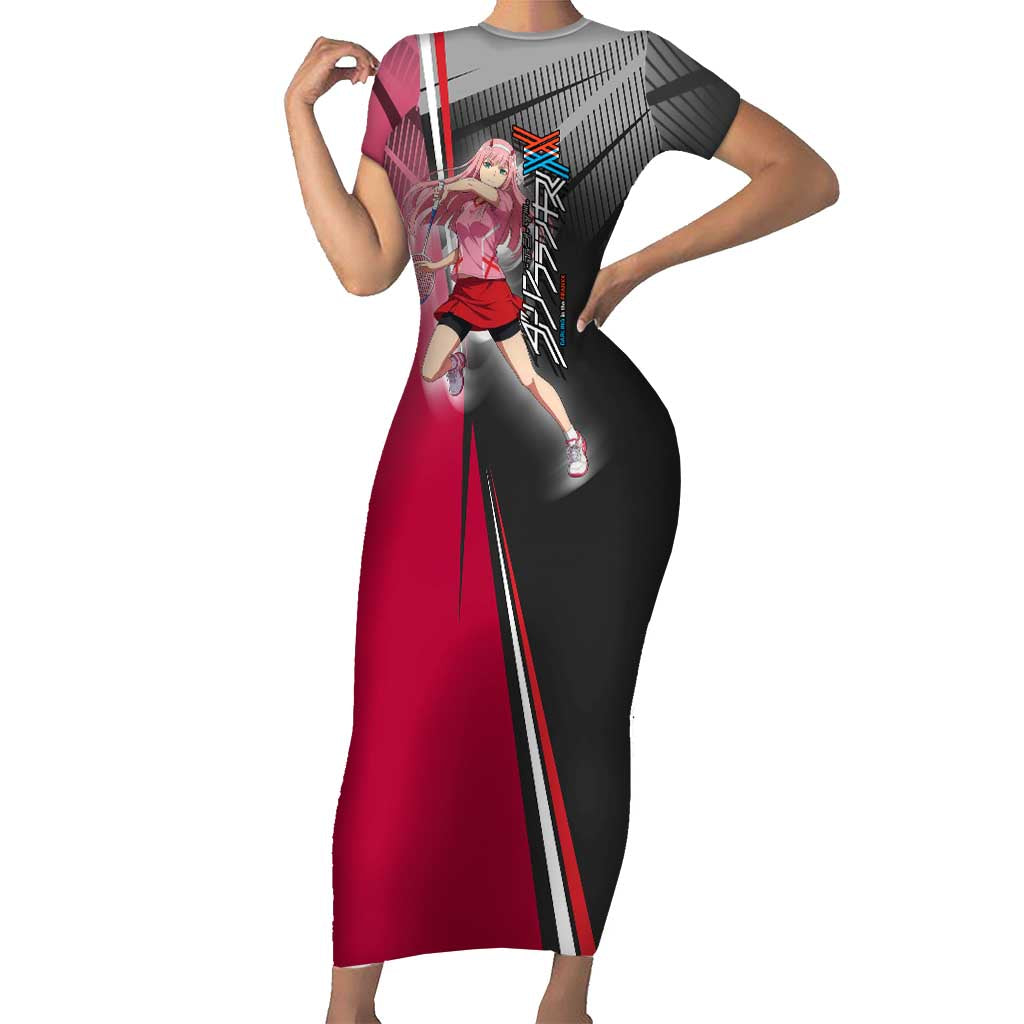 Zero Two Short Sleeve Bodycon Dress Sci-Fi Anime Sports Crossover Style