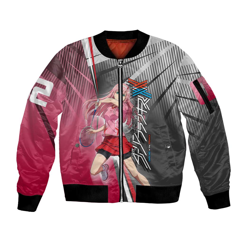 Zero Two Sleeve Zip Bomber Jacket Sci-Fi Anime Sports Crossover Style