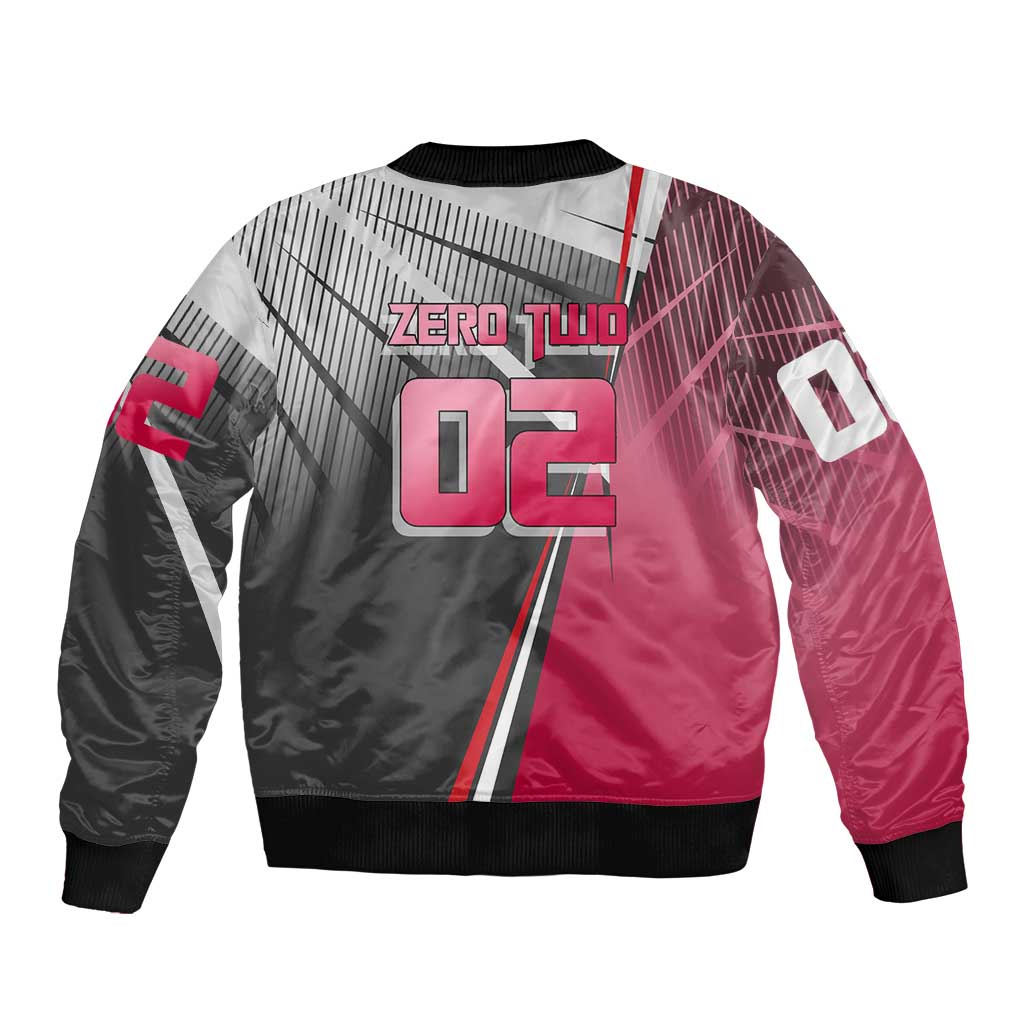 Zero Two Sleeve Zip Bomber Jacket Sci-Fi Anime Sports Crossover Style