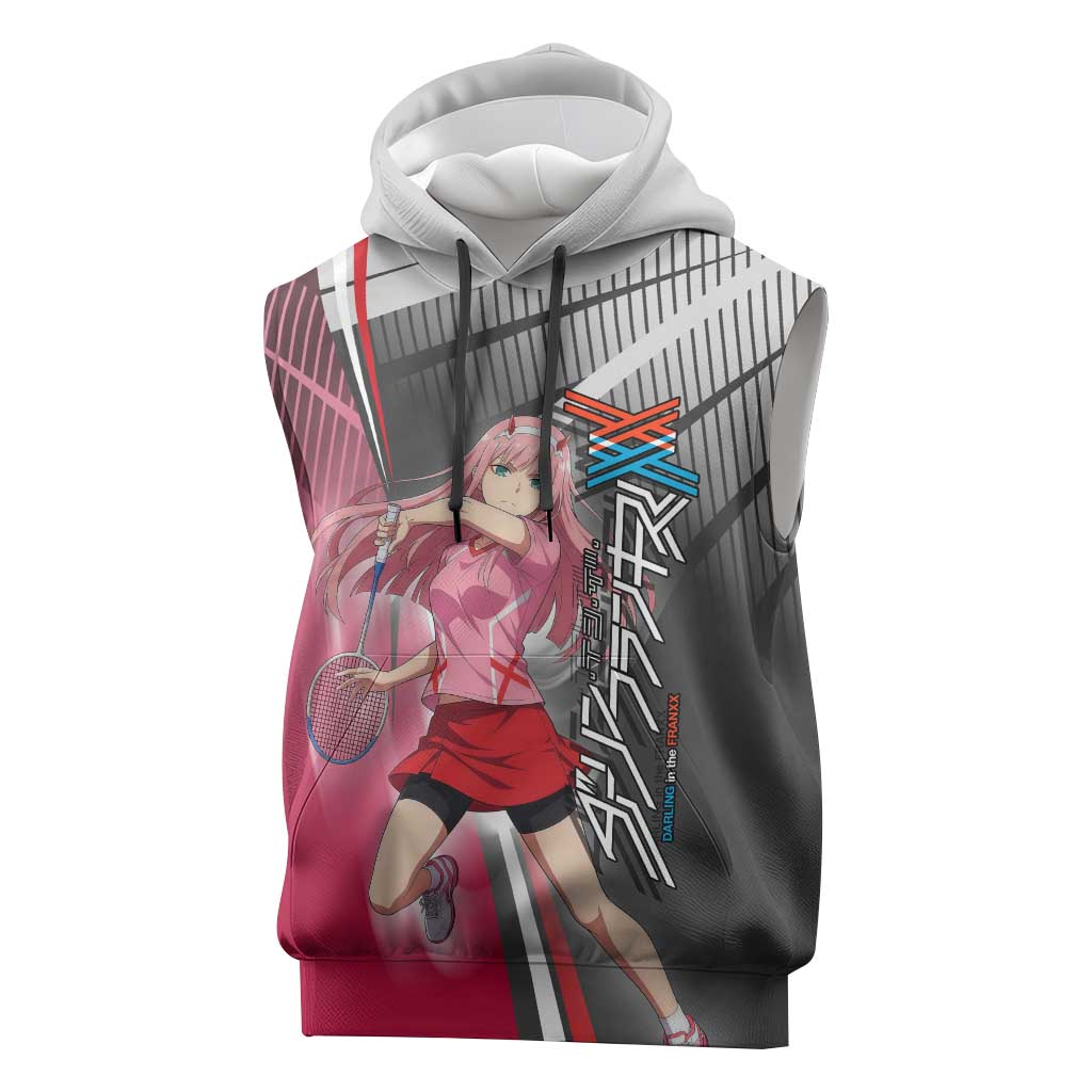 Zero Two Sleeveless Hoodie Sci-Fi Anime Sports Crossover Style
