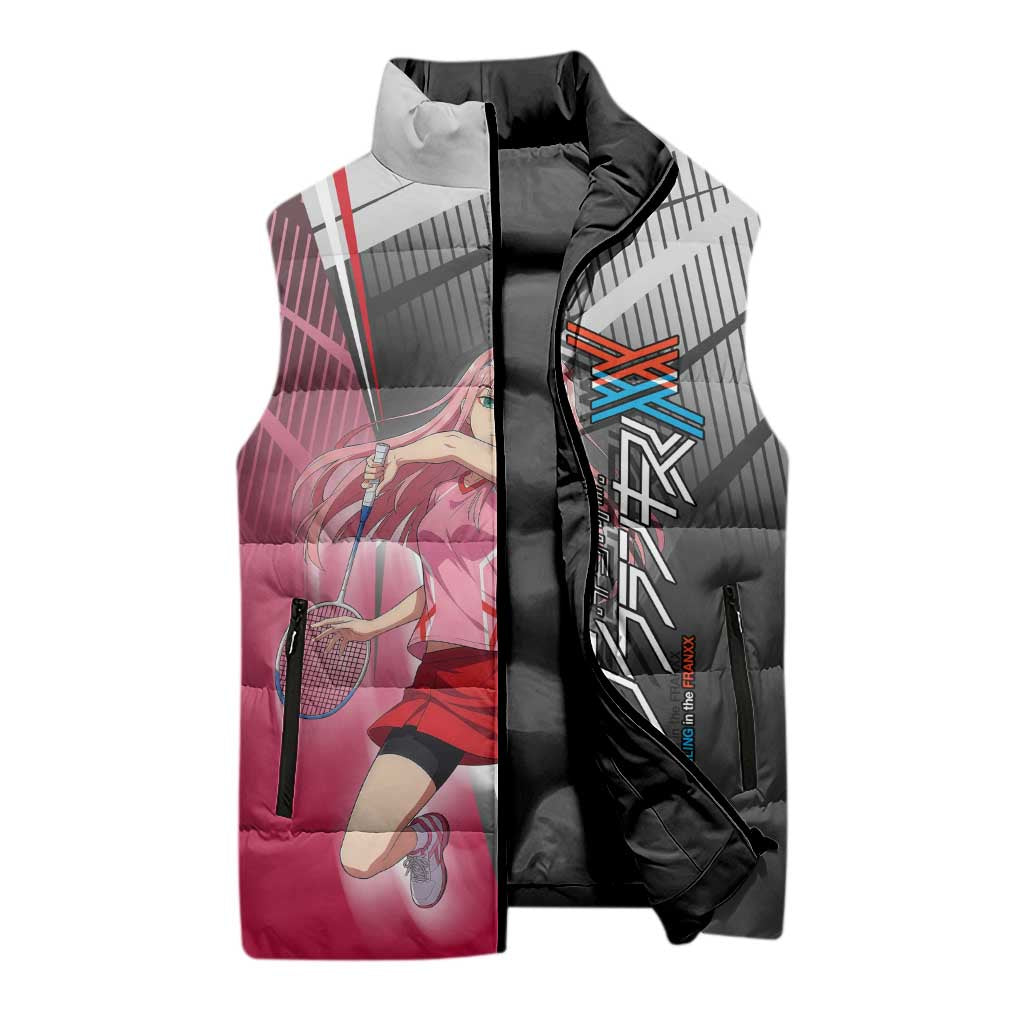 Zero Two Sleeveless Puffer Jacket Sci-Fi Anime Sports Crossover Style