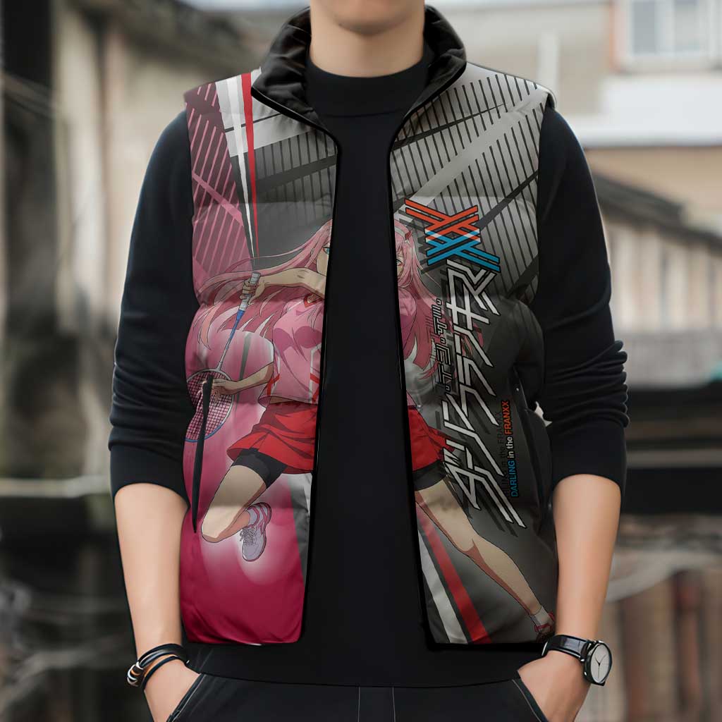 Zero Two Sleeveless Puffer Jacket Sci-Fi Anime Sports Crossover Style