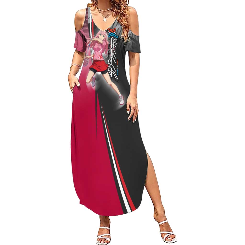 Zero Two Summer Maxi Dress Sci-Fi Anime Sports Crossover Style