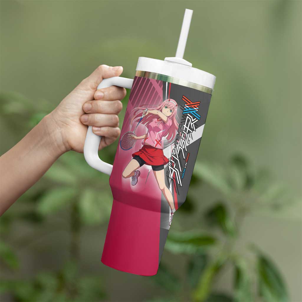 Zero Two Tumbler With Handle Sci-Fi Anime Sports Crossover Style