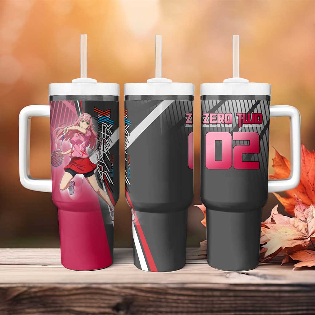 Zero Two Tumbler With Handle Sci-Fi Anime Sports Crossover Style