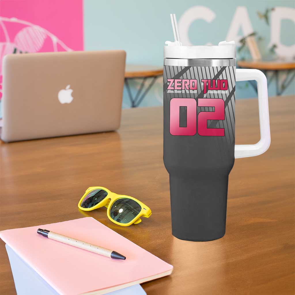 Zero Two Tumbler With Handle Sci-Fi Anime Sports Crossover Style
