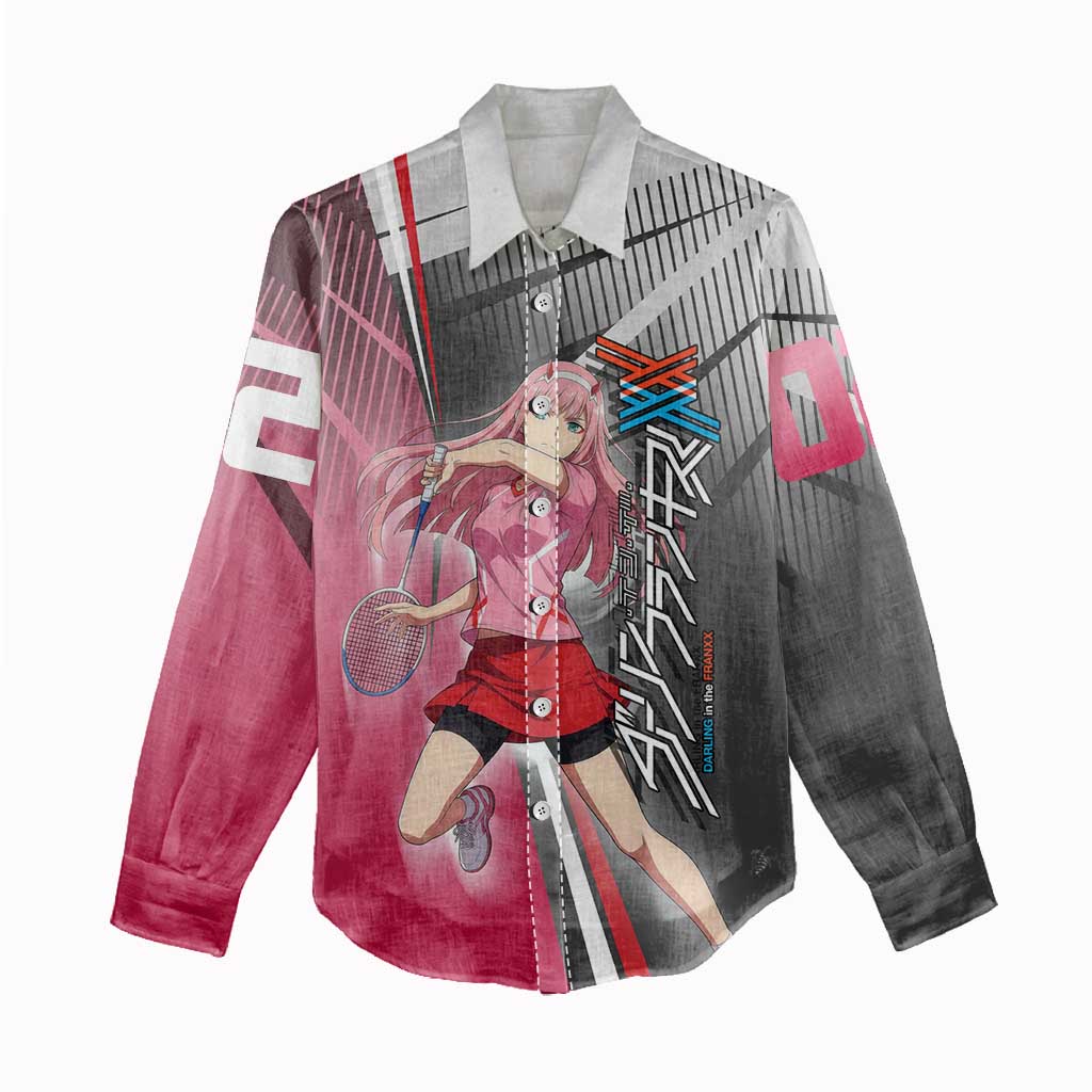 Zero Two Women Casual Shirt Sci-Fi Anime Sports Crossover Style