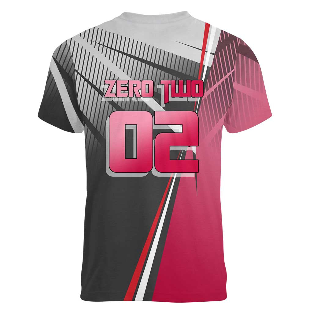 Zero Two Women V-Neck T-Shirt Sci-Fi Anime Sports Crossover Style