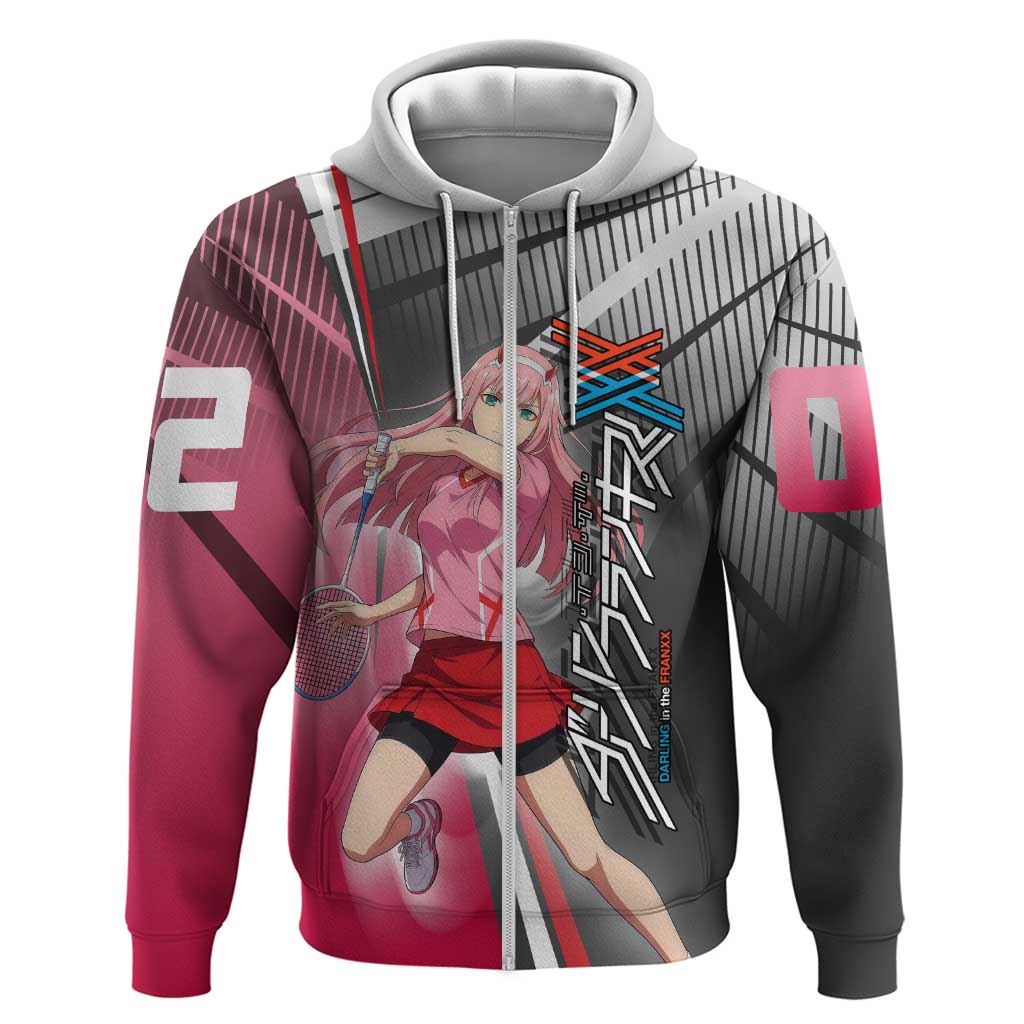 Zero Two Zip Hoodie Sci-Fi Anime Sports Crossover Style