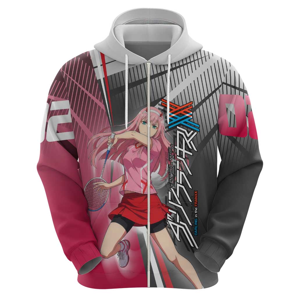 Zero Two Zip Hoodie Sci-Fi Anime Sports Crossover Style