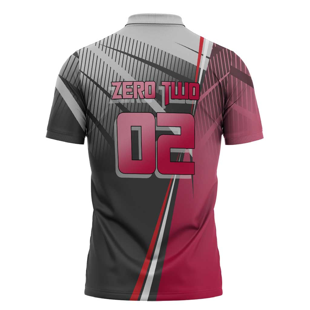 Zero Two Zipper Polo Shirt Sci-Fi Anime Sports Crossover Style