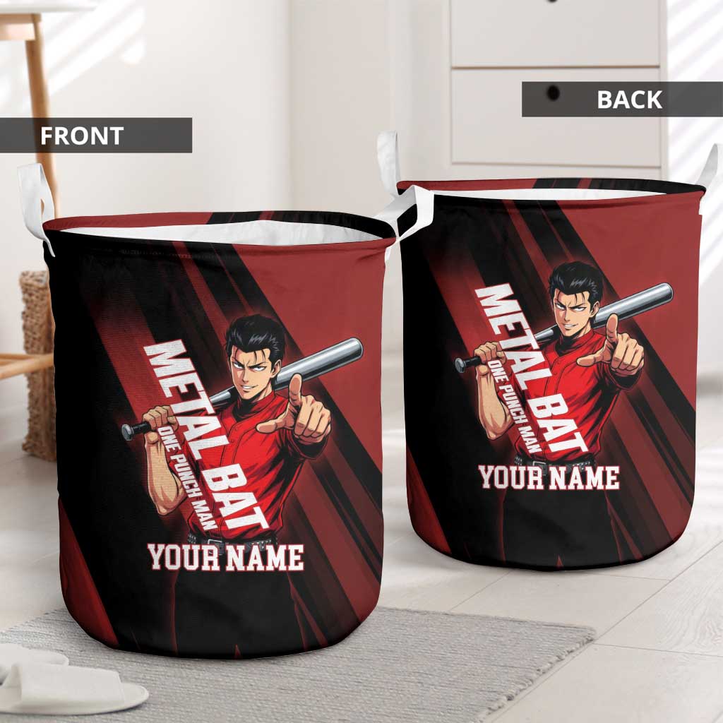 Personalized Metal Bat Laundry Basket One Punch Man Baseball Crossover Design