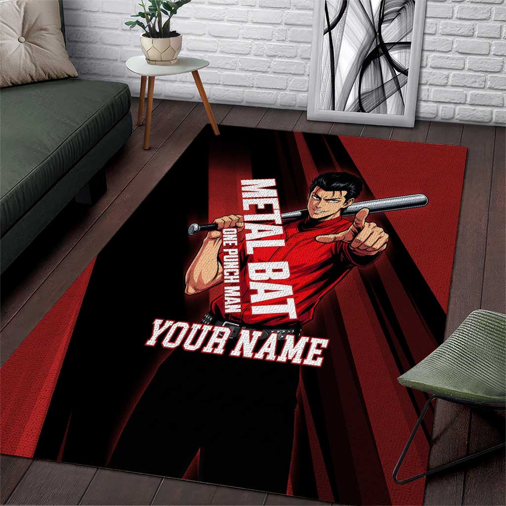 Personalized Metal Bat Area Rug One Punch Man Baseball Crossover Design