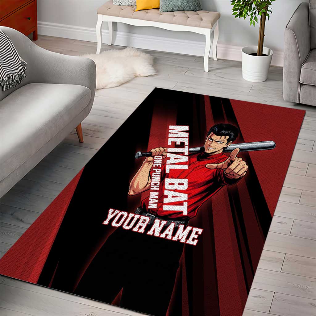 Personalized Metal Bat Area Rug One Punch Man Baseball Crossover Design