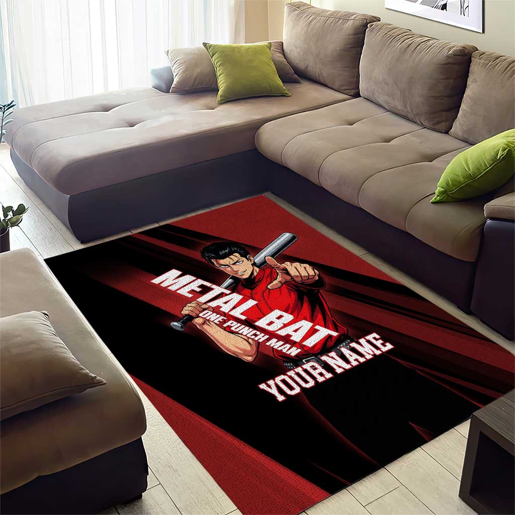 Personalized Metal Bat Area Rug One Punch Man Baseball Crossover Design